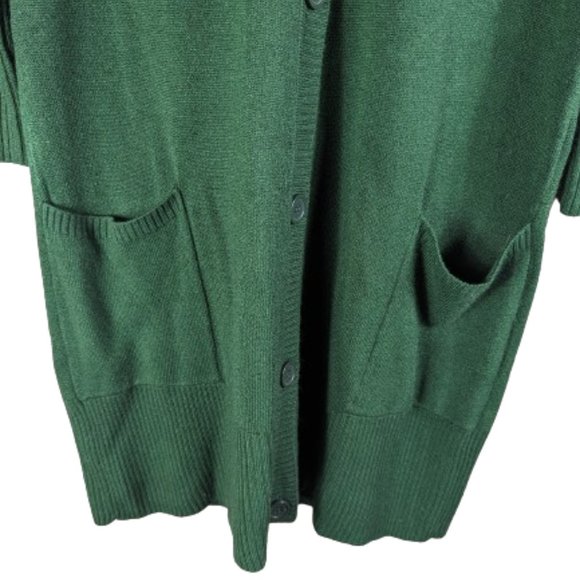 Gramm Green Long Cardigan Sweater Dress Ture love print Size L - Picture 5 of 12